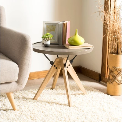 Farmond Concrete Side Table - Dark Grey - Safavieh 2 Farmond Concrete Side Table - Dark Grey - Safavieh - Image 2