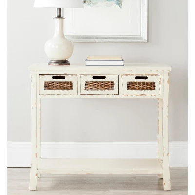 Autumn 3 Drawer Console - Vintage Cream - Safavieh 1 Autumn 3 Drawer Console - Vintage Cream - Safavieh