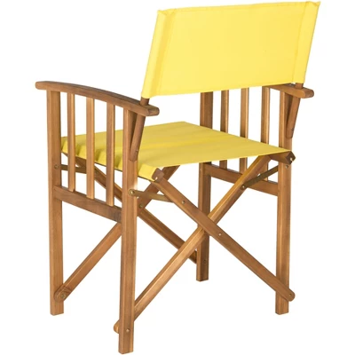 Laguna Director Chair (Set Of 2) - Natural/Yellow - Safavieh 4 Laguna Director Chair (Set Of 2) - Natural/Yellow - Safavieh - Image 4