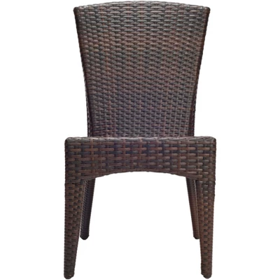 New Castle Wicker Side Chair (Set Of 2) - Black/Brown - Safavieh 1 New Castle Wicker Side Chair (Set Of 2) - Black/Brown - Safavieh