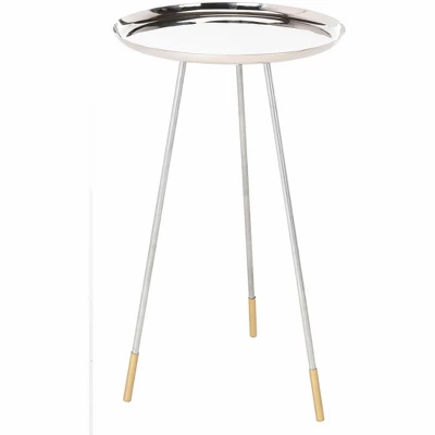 Calix Tri Leg Contemporary Glam Side Table - Silver/Gold - Safavieh 3 Calix Tri Leg Contemporary Glam Side Table - Silver/Gold - Safavieh - Image 3