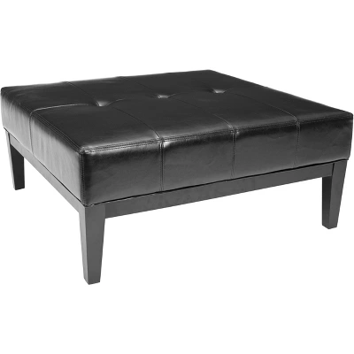 Fulton Large Square Cocktail Ottoman - Black - Safavieh 2 Fulton Large Square Cocktail Ottoman - Black - Safavieh - Image 2