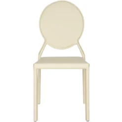 Warner Round Back Leather Side Chair (Set Of 2) - Butter Cream - Safavieh -Safavieh Deals Store GUEST 2dd49ab6 d6c0 44d7 9ef1 7ff7c743deee