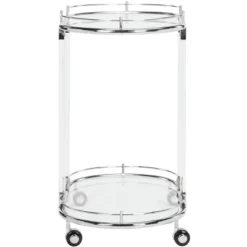 Lennon Acrylic Bar Trolley - Chrome - Safavieh -Safavieh Deals Store GUEST 2e74ce09 66c8 4a9e a3fe 288a4916a173