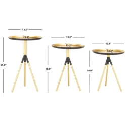 Talon Metal Side Table Set Of 3 - Gold/Black - Safavieh -Safavieh Deals Store GUEST 3162152b d57b 4ddd 8489 2f4fd664a668