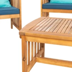 Rocklin 4pc Outdoor Set - Natural Look/Navy - Safavieh -Safavieh Deals Store GUEST 3366cb21 8dd1 4064 9b92 f3c71210242c