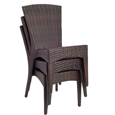 New Castle Wicker Side Chair (Set Of 2) - Black/Brown - Safavieh 4 New Castle Wicker Side Chair (Set Of 2) - Black/Brown - Safavieh - Image 4