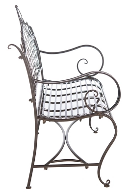 Abner Wrought Iron 45.75 Inch W Outdoor Garden Bench - Safavieh 3 Abner Wrought Iron 45.75 Inch W Outdoor Garden Bench - Safavieh - Image 3
