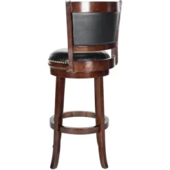 Brockway Swivel Bar Stool - Cappuccino/Black - Safavieh -Safavieh Deals Store GUEST 3af813b2 778a 40da 9ca2 07a4ea277a9f