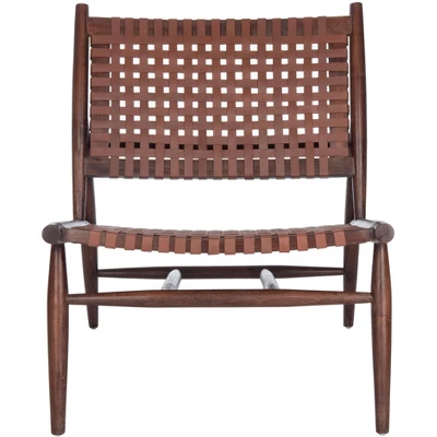 Soleil Leather Woven Accent Chair - Safavieh 2 Soleil Leather Woven Accent Chair - Safavieh - Image 2