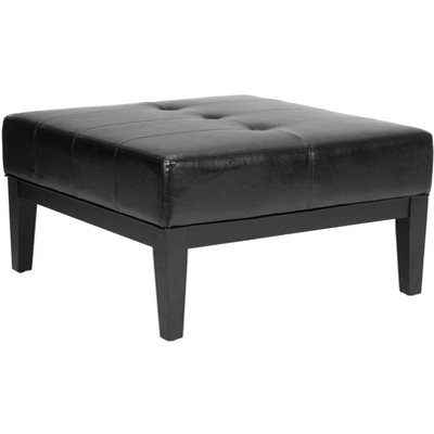 Fulton Small Square Cocktail Ottoman - Black - Safavieh 2 Fulton Small Square Cocktail Ottoman - Black - Safavieh - Image 2