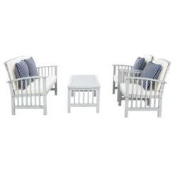 Rocklin 4pc Living Set - Gray/Beige/Navy - Safavieh -Safavieh Deals Store GUEST 45337dd6 251b 4b3c 906c 8c31528fdacd