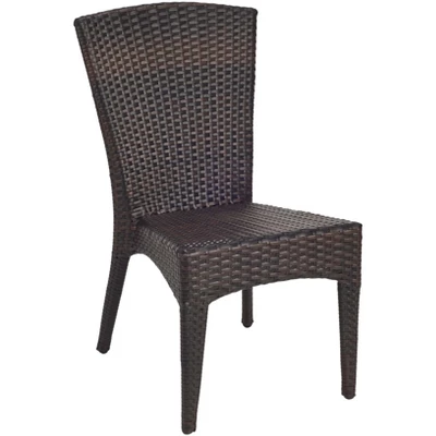 New Castle Wicker Side Chair (Set Of 2) - Black/Brown - Safavieh 2 New Castle Wicker Side Chair (Set Of 2) - Black/Brown - Safavieh - Image 2