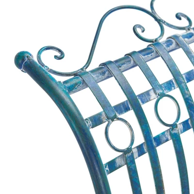 Hadley Bench - Antique Blue - Safavieh 2 Hadley Bench - Antique Blue - Safavieh - Image 2