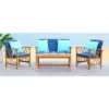 Fontana 4pc Outdoor Set - Natural Look/Navy - Safavieh