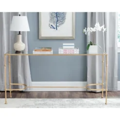 Lucille Console Table - Gold/Glass - Safavieh