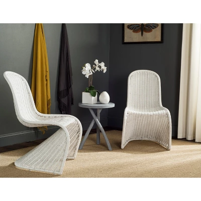 Tana Wicker Side Chair (Set Of 2) - White - Safavieh 1 Tana Wicker Side Chair (Set Of 2) - White - Safavieh