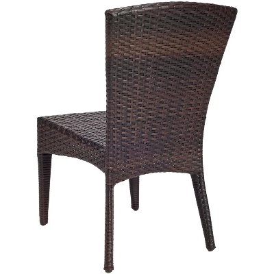 New Castle Wicker Side Chair (Set Of 2) - Black/Brown - Safavieh 3 New Castle Wicker Side Chair (Set Of 2) - Black/Brown - Safavieh - Image 3