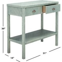 Asa 2 Drawer 1 Shelf Console Table - Turquoise/Antique Gold - Safavieh -Safavieh Deals Store GUEST 69493edf 8fd5 416d be6a d88fe81d922e