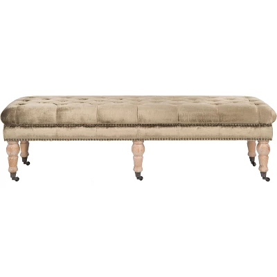 Barney Tufted Bench W/ Brass Nail Heads - Safavieh 7 Barney Tufted Bench W/ Brass Nail Heads - Safavieh - Image 7