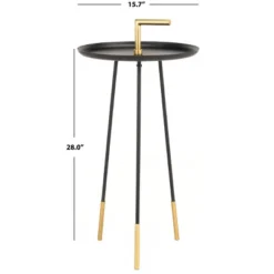 Delia Handle Side Table - Black/Gold - Safavieh -Safavieh Deals Store GUEST 711f7ebd c914 4afb ac31 5e1041996b9a