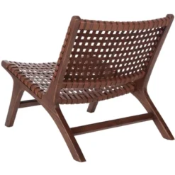 Luna Leather Woven Accent Chair - Safavieh -Safavieh Deals Store GUEST 73c23541 1fa0 4339 aa22 3740e73f0b00