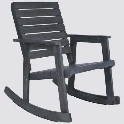 Geneva Wood Patio Rocking Chair - Gray - Safavieh 2 Geneva Wood Patio Rocking Chair - Gray - Safavieh - Image 2
