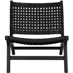 Luna Leather Woven Accent Chair - Safavieh -Safavieh Deals Store GUEST 835675f3 0efd 4389 adc6 08d83be076d2