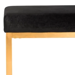 Rowan Contemporary Glam Square Ottoman - Black/Gold - Safavieh -Safavieh Deals Store GUEST 83820b93 a153 4825 aaf2 494a5a088d5a