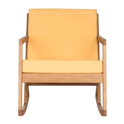 Vernon Rocking Chair Natural/Yellow - Safavieh 2 Vernon Rocking Chair Natural/Yellow - Safavieh - Image 2