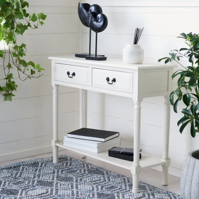 Primrose 2 Drawer Console Table - Distressed White - Safavieh 2 Primrose 2 Drawer Console Table - Distressed White - Safavieh - Image 2