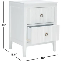 Tegan 2 Drawer Nighstand - White - Safavieh -Safavieh Deals Store GUEST 88f482a3 fb51 4a51 942b fec67d0c86ba