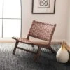 Luna Leather Woven Accent Chair - Safavieh