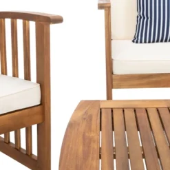 Rocklin 4pc Living Set - Natural/Beige/Navy - Safavieh -Safavieh Deals Store GUEST 9e5ee842 df63 4024 b9b9 7cefa04a90fe