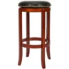 Ellwood Swivel Counter Stool - Light Cherry/Black - Safavieh