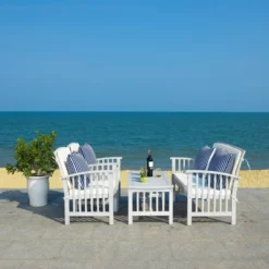 Rocklin 4pc Living Set - Gray/Beige/Navy - Safavieh -Safavieh Deals Store GUEST a722e465 fc99 43d8 80a1 c14cd3f3c5fa