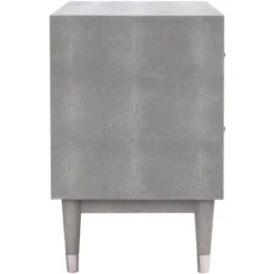 Jodie Faux Shagreen Nightstand - Grey/Silver - Safavieh -Safavieh Deals Store GUEST ae04b901 d4e8 4bfe a039 8379e2c72c1e