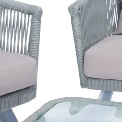 Belmi 4pc Rope Living Set - Gray - Safavieh -Safavieh Deals Store GUEST ae557dca 9d45 4b3d a598 15e7371ce93a