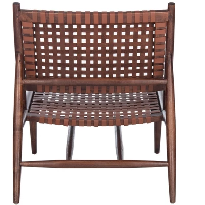 Soleil Leather Woven Accent Chair - Safavieh 4 Soleil Leather Woven Accent Chair - Safavieh - Image 4