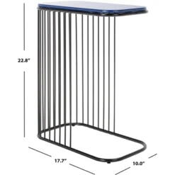 Stafford Side Table - Blue/Black - Safavieh -Safavieh Deals Store GUEST bcf5804a 9aa9 4416 825c f0b433ecf647