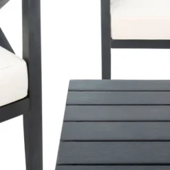 Nunzio 4pc Living Set With Accent Pillows - Black/Beige - Safavieh -Safavieh Deals Store GUEST bf60fb4d 0aef 4565 9f46 8049fd284825