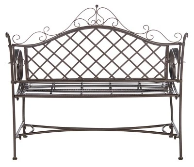 Abner Wrought Iron 45.75 Inch W Outdoor Garden Bench - Safavieh 4 Abner Wrought Iron 45.75 Inch W Outdoor Garden Bench - Safavieh - Image 4
