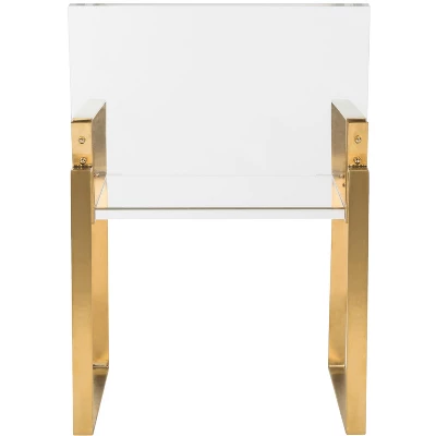 Langston Acrylic Arm Chair - Brass/Clear - Safavieh 4 Langston Acrylic Arm Chair - Brass/Clear - Safavieh - Image 4