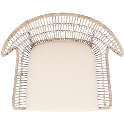 Lenu Rattan Accent Chair W/ Cushion - Grey White Wash/White/ Black - Safavieh 6 Lenu Rattan Accent Chair W/ Cushion - Grey White Wash/White/ Black - Safavieh - Image 6