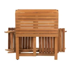 Walten Flower Shelf 3pc Bistro Set - Natural - Safavieh -Safavieh Deals Store GUEST d6714325 f6e7 4bc3 8fa8 bfd5c93f30d4