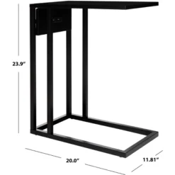 Portland Usb Side Table - Black - Safavieh -Safavieh Deals Store GUEST d6750910 f95e 42b0 9fbc 65905bca0027
