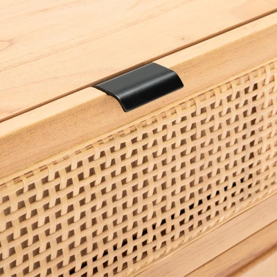 Baisley 2 Drawer Rattan Nightstand - Natural - Safavieh 2 Baisley 2 Drawer Rattan Nightstand - Natural - Safavieh - Image 2