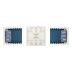 Pate 3pc Bistro Set - White/Navy - Safavieh -Safavieh Deals Store GUEST de6b85af 1a33 4b37 8bc6 a1c09823970d