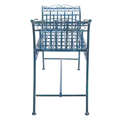 Hadley Bench - Antique Blue - Safavieh 4 Hadley Bench - Antique Blue - Safavieh - Image 4