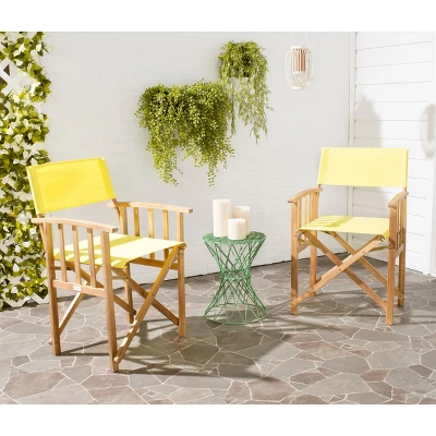 Laguna Director Chair (Set Of 2) - Natural/Yellow - Safavieh 1 Laguna Director Chair (Set Of 2) - Natural/Yellow - Safavieh